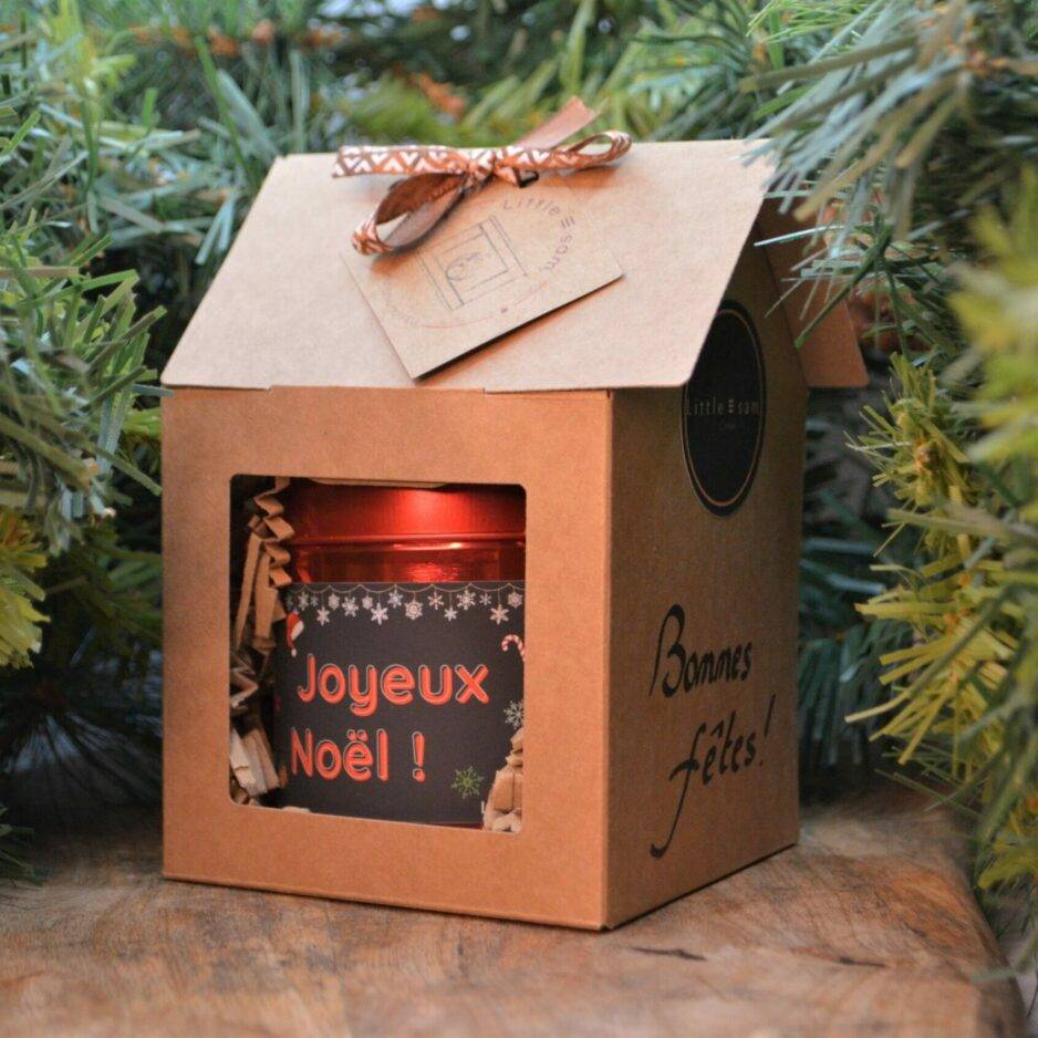 Boite cadeau bougie de Noël - Little ≡ sam - Au coin du feu