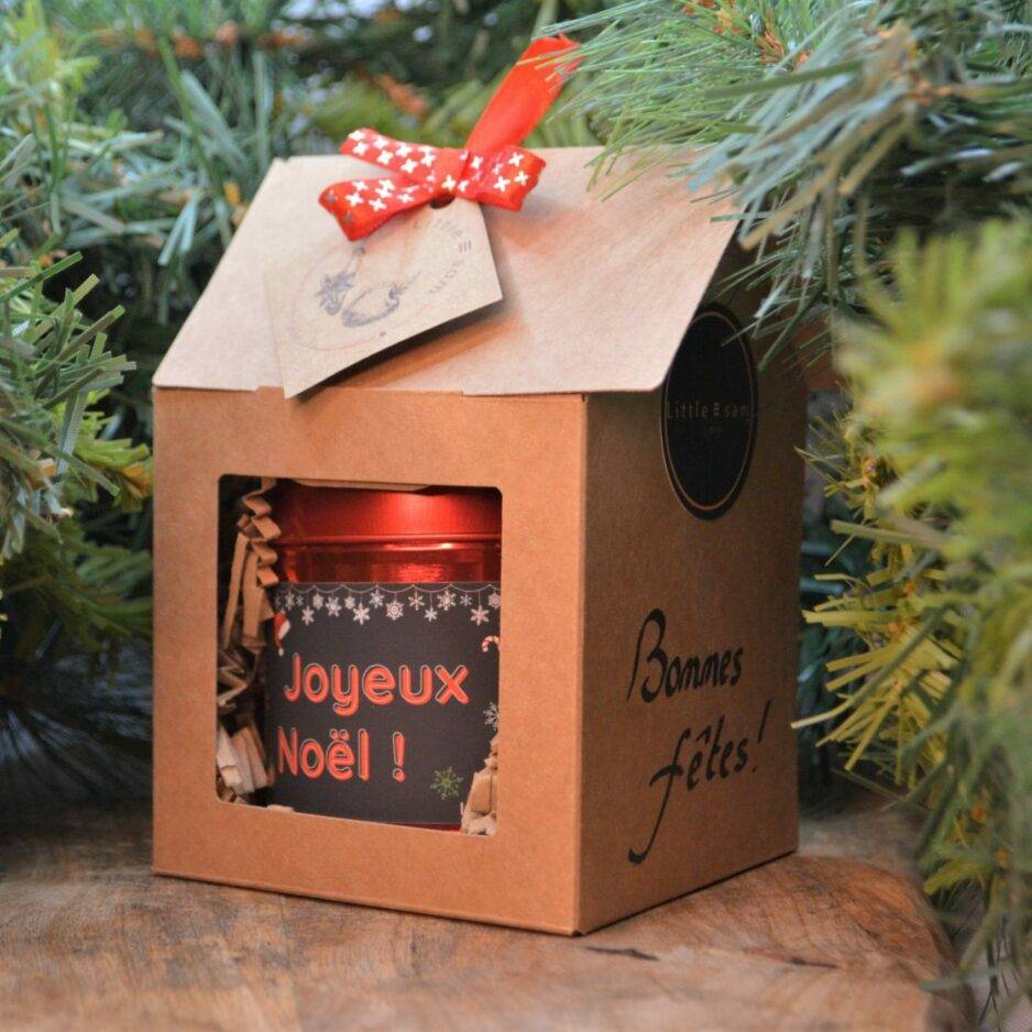 Boite cadeau bougie de Noël - Little ≡ sam - Pomme cannelle