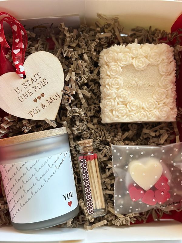 Coffret Saint Valentin Rose et Violette